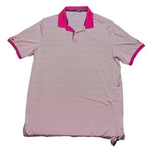 Ralph Lauren RLX Golf Polo Shirt Men’s L Pink Magenta Striped Short Sleeve